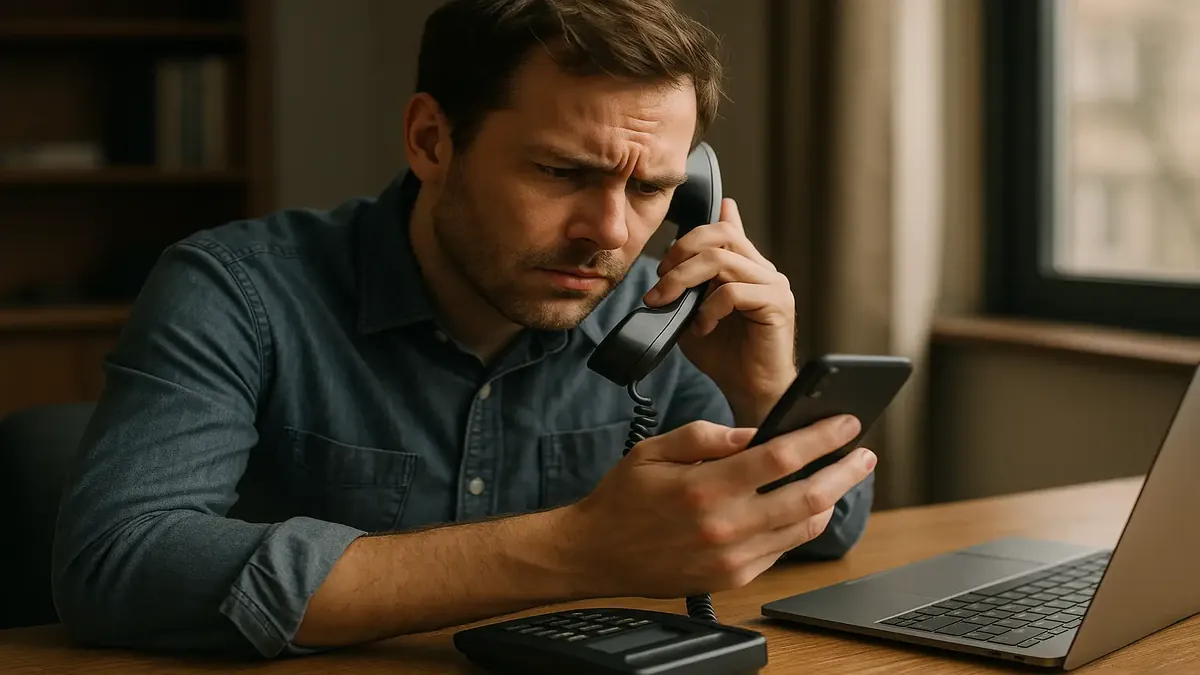 कॉल ट्रांसफर समस्या से परेशान उपयोगकर्ता, मोबाइल फोन पर 