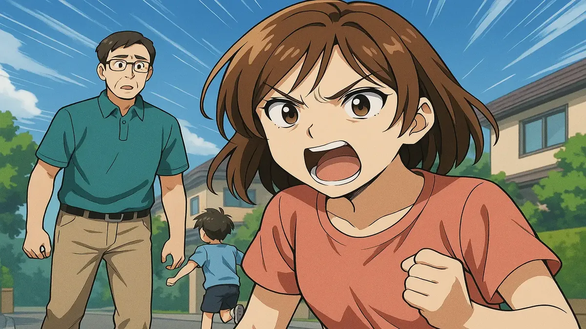 छोटी प्रतिशोध और विश्वासघात दर्शाते हुए एनीमे चित्रण, जटिल संबंधों और भावनात्मक उथल-पुथल को दर्शाता है।