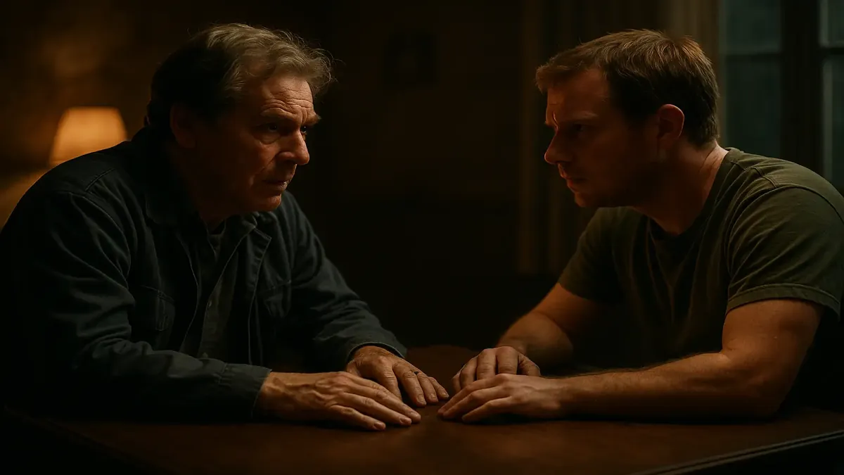 दो केविन्स, एक पिता और एक दोस्त, एक मजेदार पल साझा करते हुए।