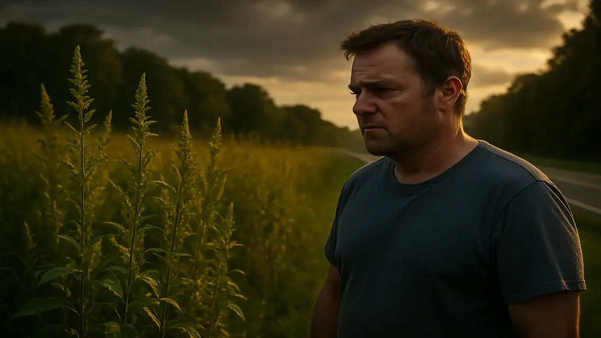 घास की कटाई के तरीके में अंतर दिखाते हुए लंबे घास के पौधे और कटे हुए घास का विपरीत दृश्य।