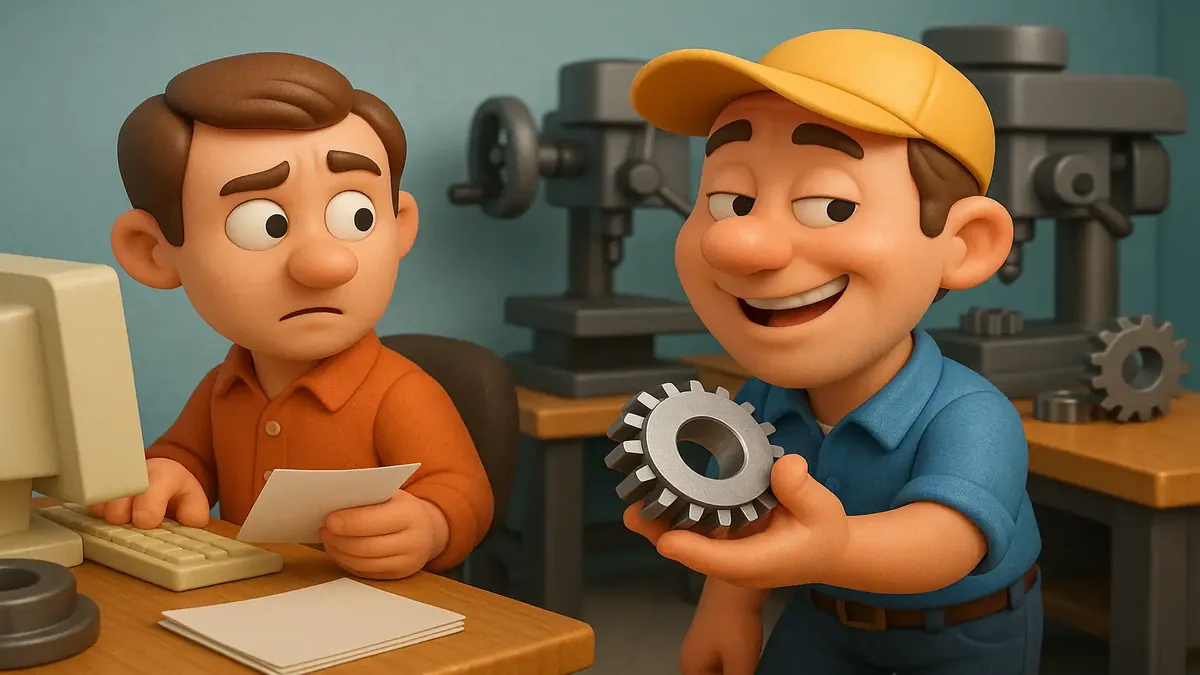 பழமையான உற்பத்தி கடையின் கார்டூன்-ஸ்டைல் 3D வரைபடம், நினைவுகளை எழுப்புகிறது.