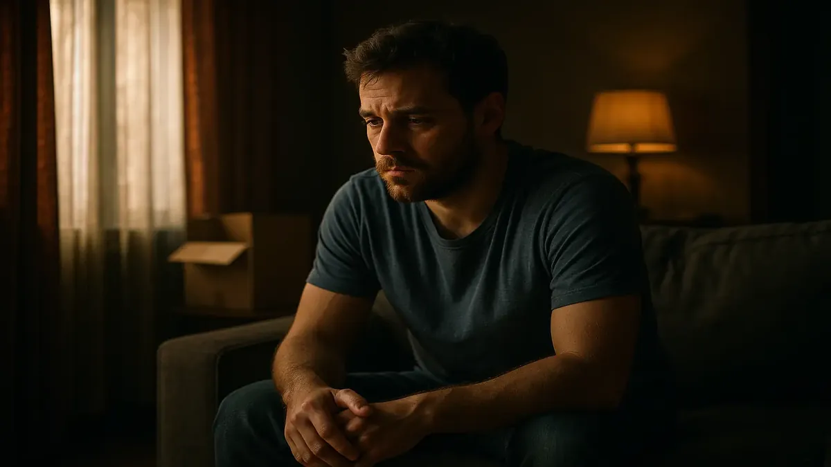 Roommates arguing over unpaid rent in a cinematic setting, reflecting financial stress and tension.