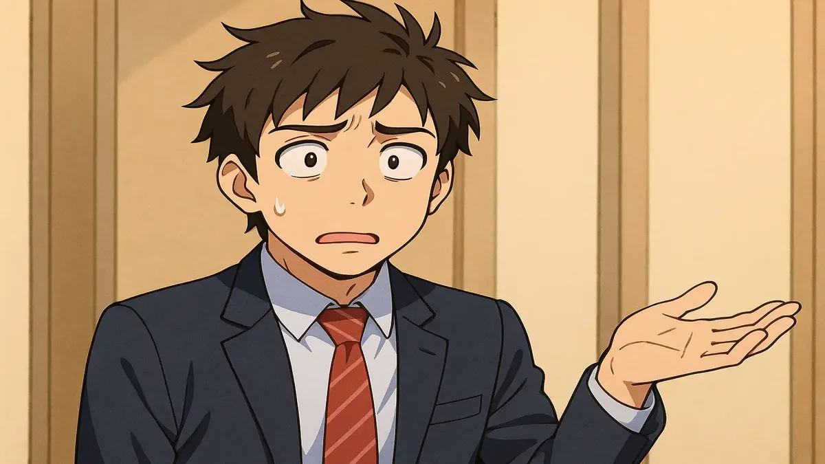 Anime-style illustration of a busy professional reflecting on life changes and challenges after 195 days.