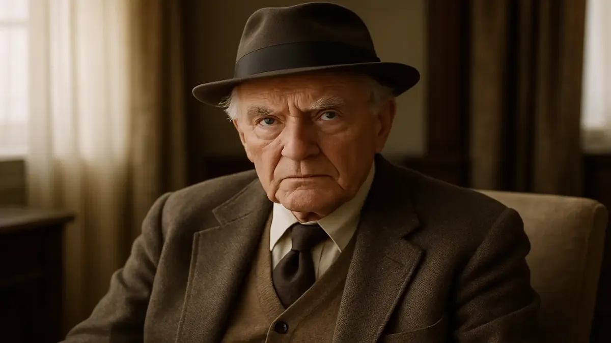 Elderly gentleman on the phone, expressing frustration over reservation pricing after military service mention.