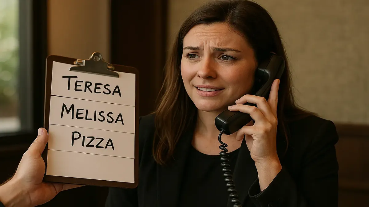 A person smiling while introducing themselves, showcasing a name that rhymes with Teresa and Lisa.