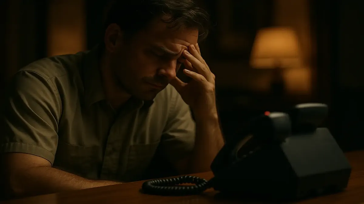 Image of a busy phone ringing on a desk, symbolizing a hectic workday after returning from a break.