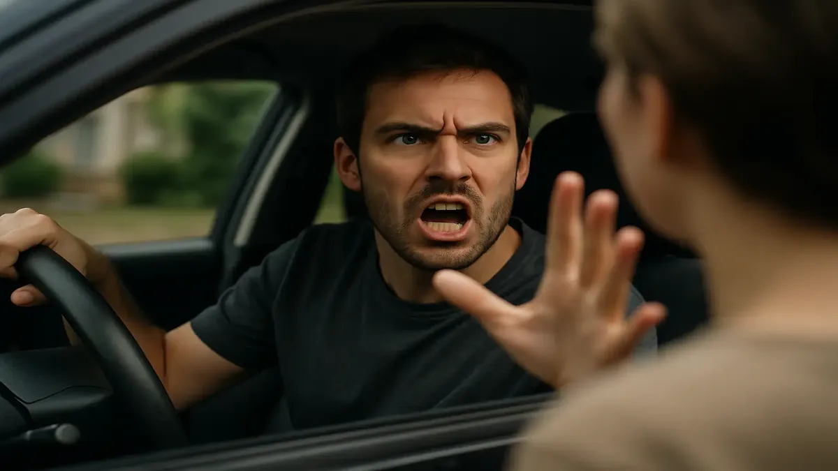 A frustrated person encountering rudeness in a public setting, highlighting unpleasant behavior in society.