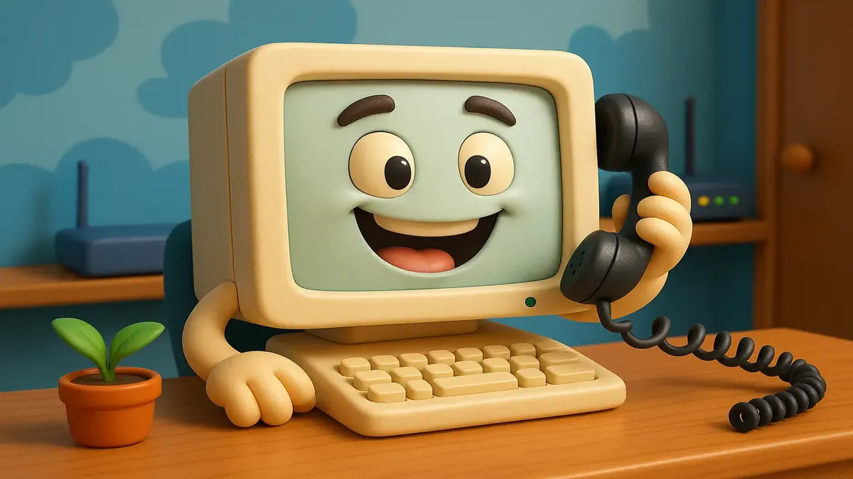 Cartoon 3D illustration of a tech support representative on a call, symbolizing internet connectivity across regions.