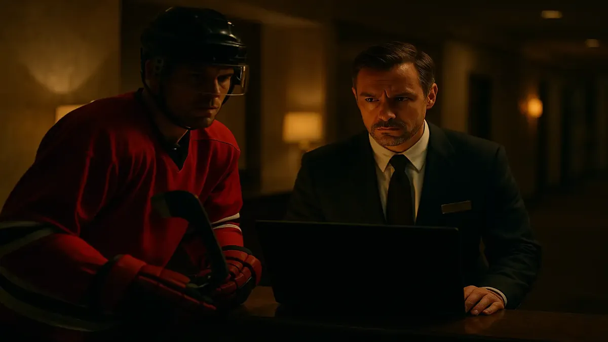 Hockey teams booking hotel rooms for November, showcasing excitement and preparation for the season.