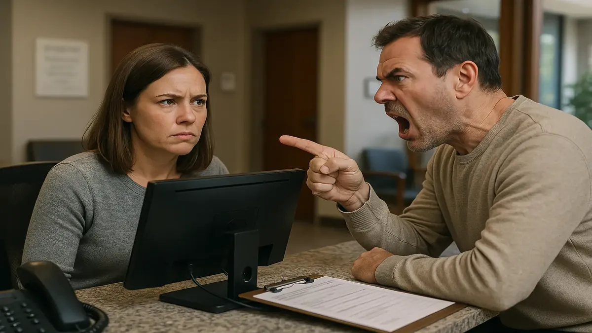 Admin professional managing appointments at a busy clinic with multiple family doctors.