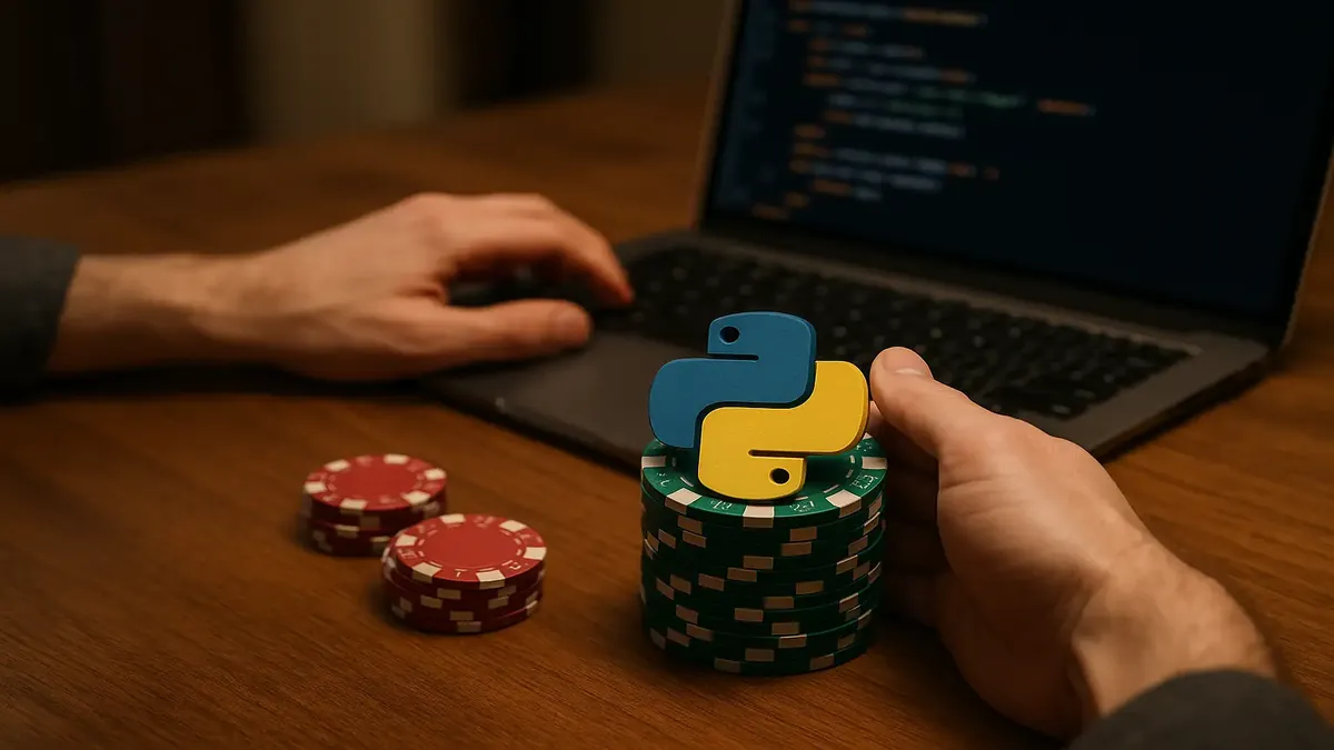 Team of software developers struggling with Python in a chaotic office environment, reflecting productivity loss.