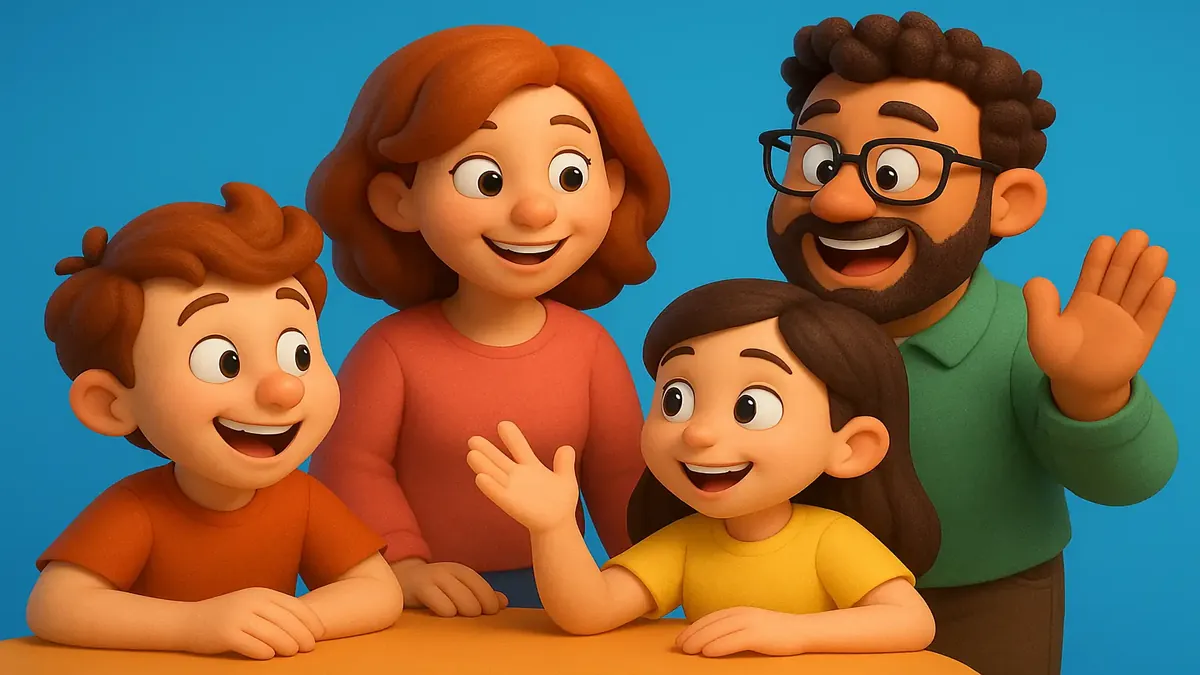 Cartoon-3D illustration of a lively discussion space for a weekly free-for-all thread on a forum.