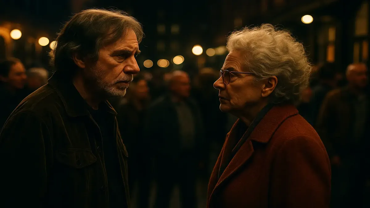 Concert scene with fans celebrating after a performance by a famous singer, capturing the lively atmosphere.