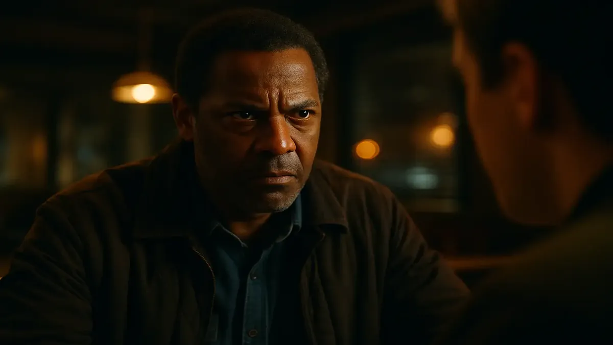 Cinematic image illustrating a person stopping a storyteller, emphasizing directness over narrative.