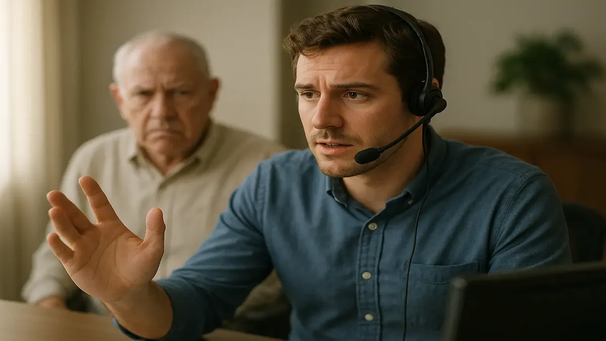 Customer service representative assisting a caller wanting to cancel their service over the phone.