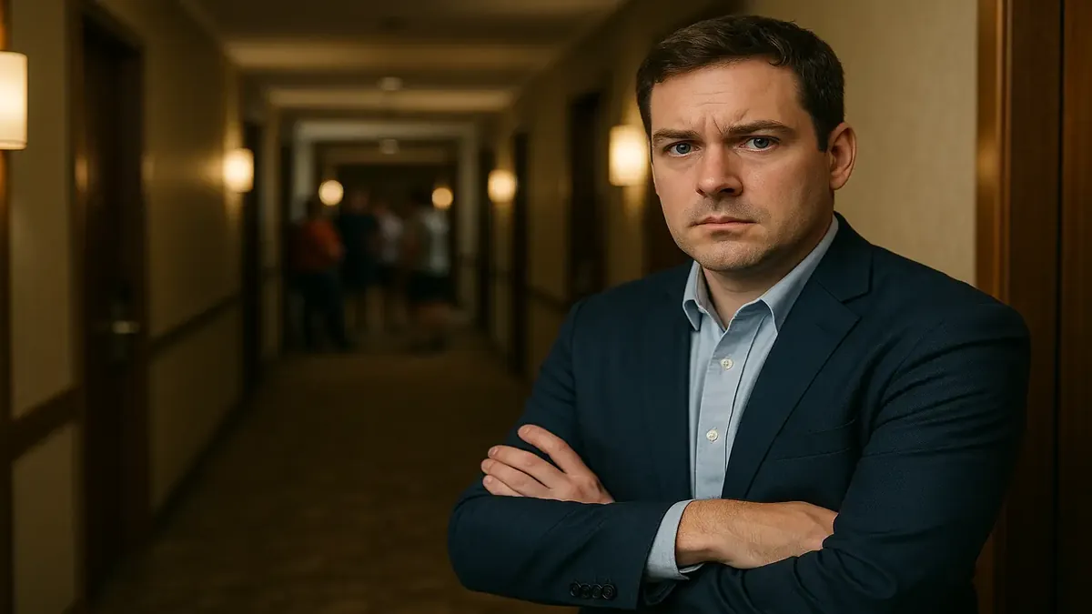 Group of people discussing issues at a checkout, expressing their frustrations and seeking solutions.
