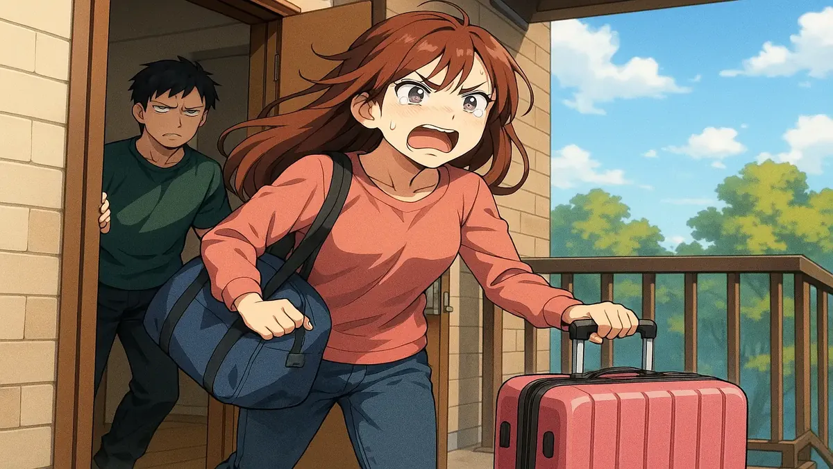 Anime illustration depicting a scene of petty revenge after a difficult breakup, capturing intense emotions.