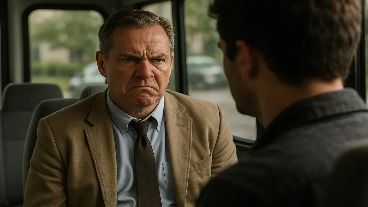 Frustrated hotel staff dealing with shuttle service issues and entitled guests at a busy property.