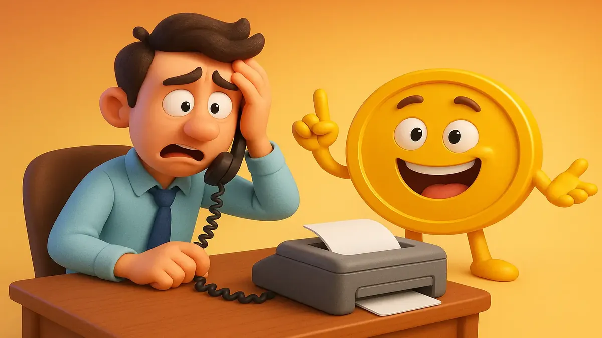 Cartoon-3D illustration of a chaotic late-night phone call, symbolizing missed opportunities in conversation.