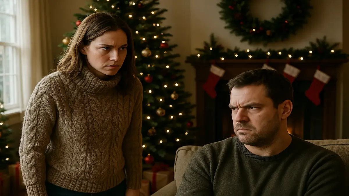 क्रिसमस डिनर के लिए दोस्तों का एकत्र होना, जहाँ एक rude पति के बीच गर्मजोशी का अहसास होता है।