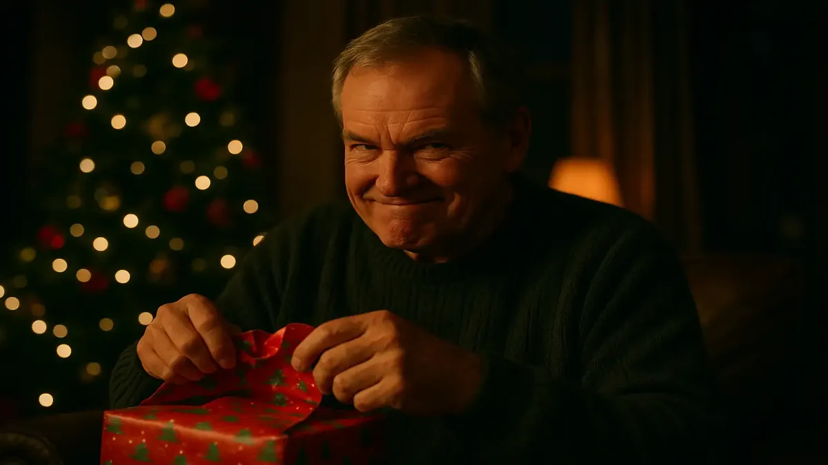 एक यादगार क्रिसमस दृश्य जिसमें एक आदमी अपनी बहन से छुट्टियों की सजावट के साथ मजेदार बदला ले रहा है।