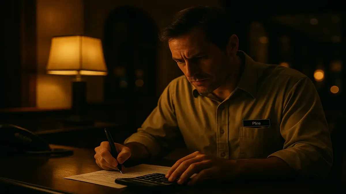 मेह hospitality में कर परिवर्तन के प्रभाव को दर्शाते हुए एक सिनेमाई दृश्य, जिसमें मेहमान अनुभव और मूल्य निर्धारण मुद्दों को उजागर किया गया है।