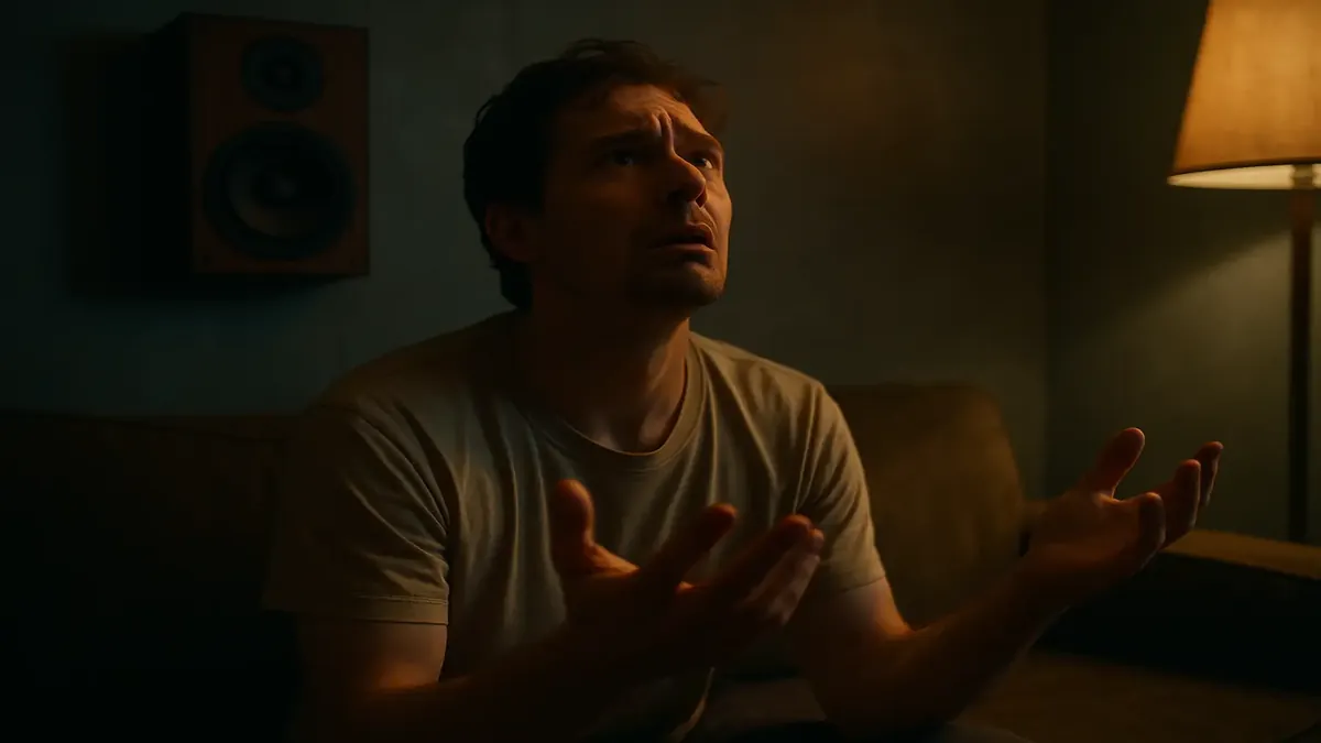 साझा दीवार पर स्पीकर के साथ डुप्लेक्स का चित्र, कॉलेज नगर जीवन में पड़ोसी संबंधों को दर्शाते हुए।