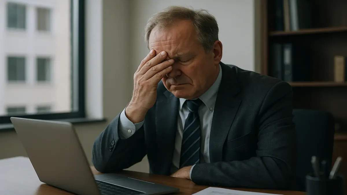 A frustrated employee confronts a boomer manager in a tense office setting, highlighting generational workplace conflicts.