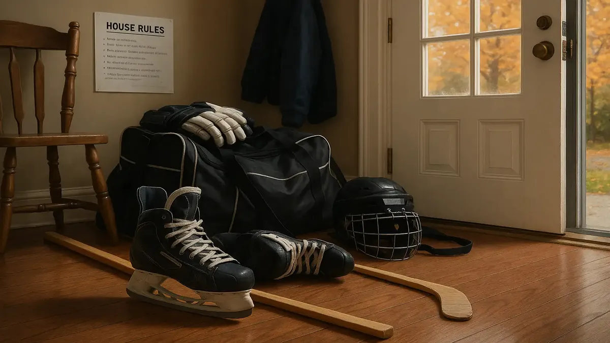 புதிய சீசனுக்காக தயாராகும் உற்சாகமான ஹாக்கி வீரர்கள், பேஸ்பால் மற்றும் சொஃப்ட்பால் முடிவை கொண்டாடுகிறார்கள்.