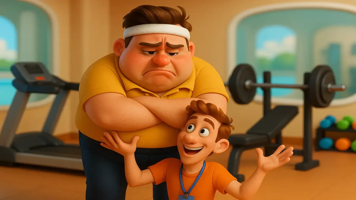 அமர்நிலை, குளம் மற்றும் கூட்ட அறைகள் உள்ள ஒரு சுகாதார யாத்திரைக்கு உரிய 3D கார்டூன் வடிவூட்டம்.