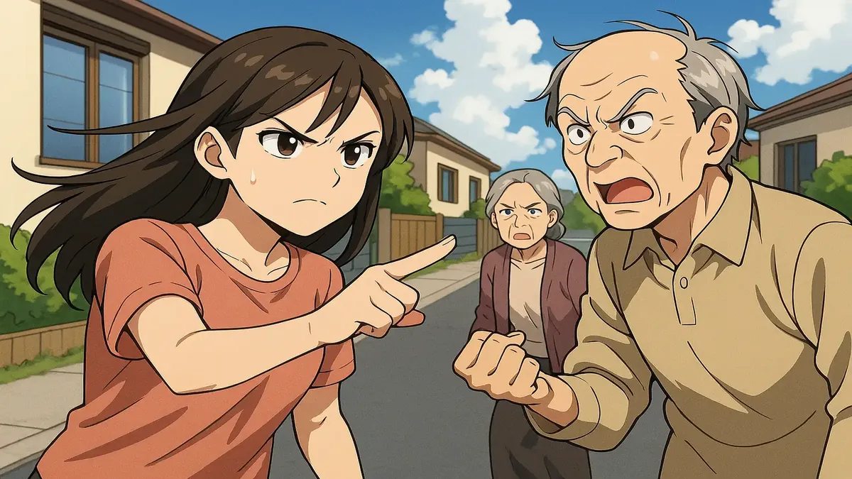 அக்காவும் அண்டையைச் சுற்றி இருக்கும் சாலை உரிமை மற்றும் எல்லைப் பயங்கரங்களைப் பற்றிய அனிமேஷன் பாணியில் வரைந்த படம்.