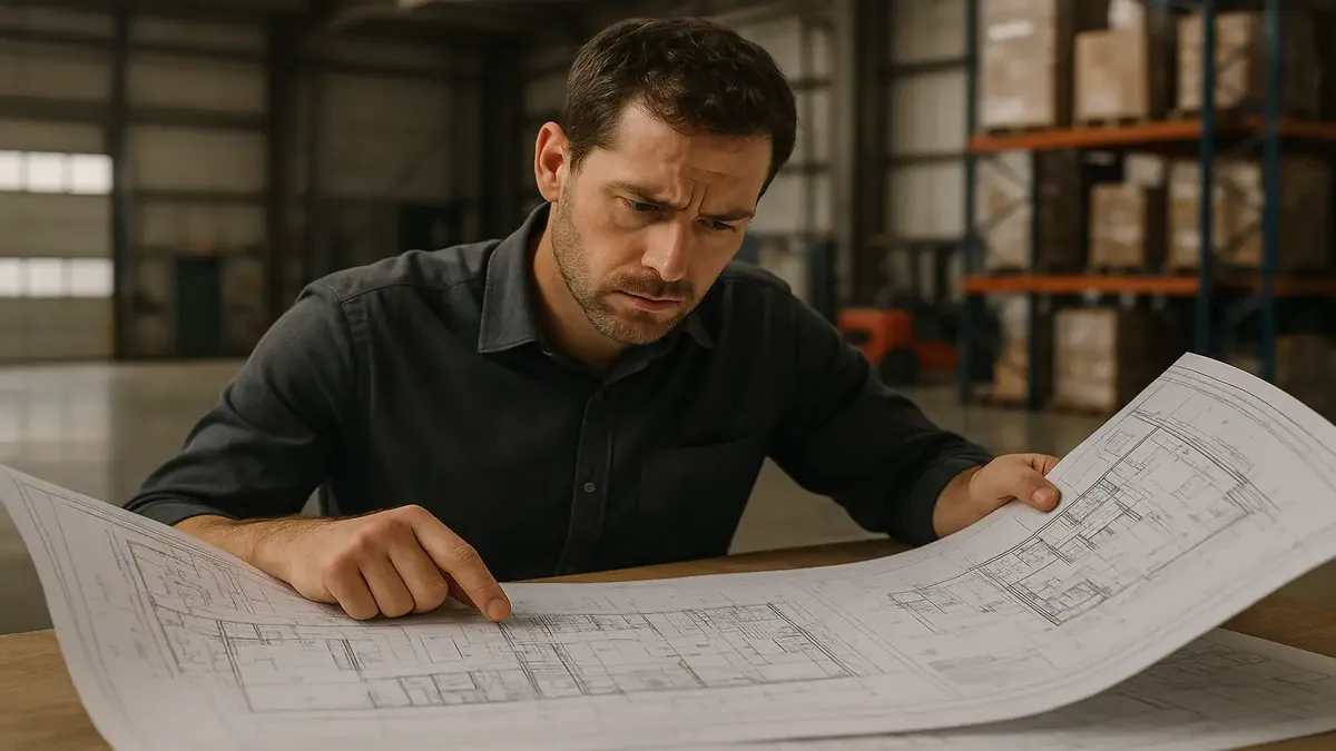 புதிய களஞ்சியமும், கடத்தல் அலுவலகங்களும் உள்ள உற்பத்தி ஆலையின் விரிவாக்கத்தின் CAD வரைபடங்கள்.