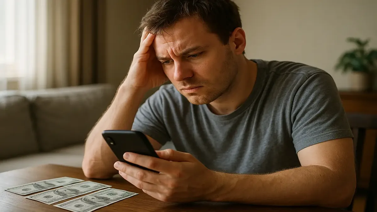 கேவின் தனது வங்கிக் செயலியில் குழப்பமாக இருக்கிறார், தவறான நிலுவையில் செலவீன்கள் மற்றும் கட்டணங்களைப் பற்றி தவறான தகவல்களைப் பெறுகிறார்.