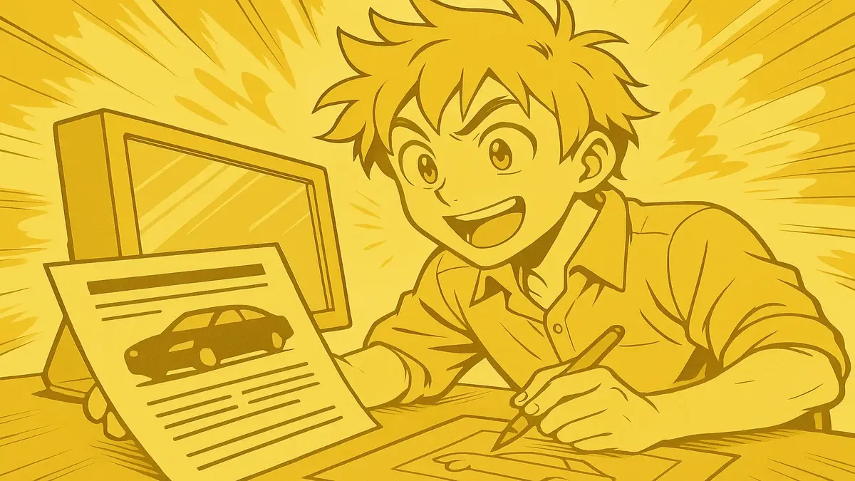 ஒரு வண்ணமயமான விளம்பர வடிவமைப்பு கருத்தைக் காட்டும் அனிமே ஸ்டைல் இழைப்பு