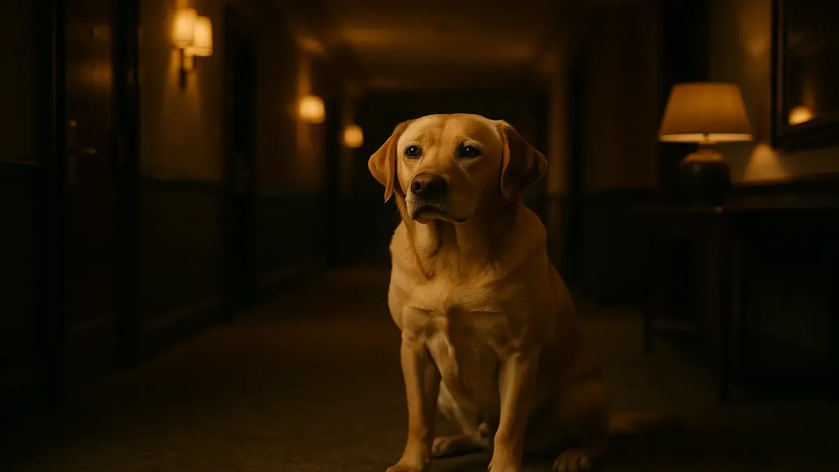 A playful dog enjoying a relaxing moment at a pet-friendly hotel, embodying the spirit of 'Every dog has its day.'