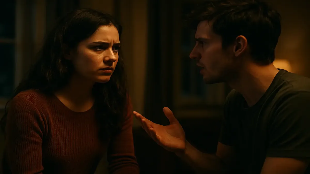 Cinematic image of a tense couple arguing, representing relationship struggles in 