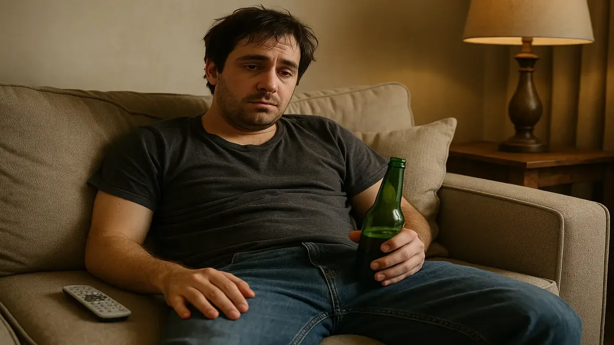 A photorealistic image of a confused young woman talking to her boyfriend, symbolizing relationship challenges.