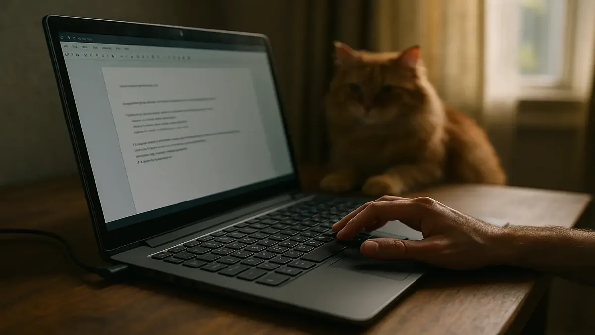 Haunted keyboard with keys moving mysteriously, symbolizing tech troubles and unexpected user issues.