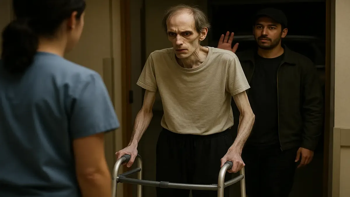 Uber driver delivers a frail man with a walker, highlighting unexpected moments in service.