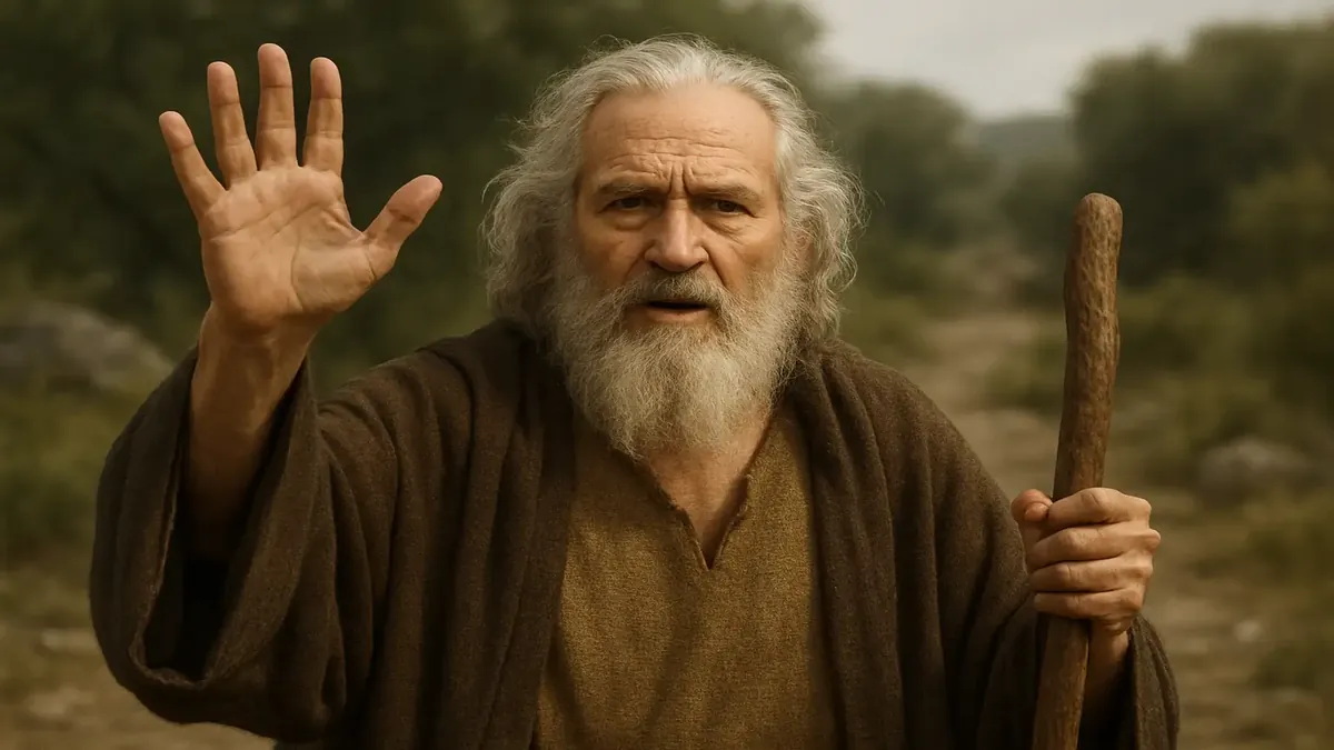 Hilarious Night Auditor Moses sharing a wild story, photorealistic style capturing his expressive personality.