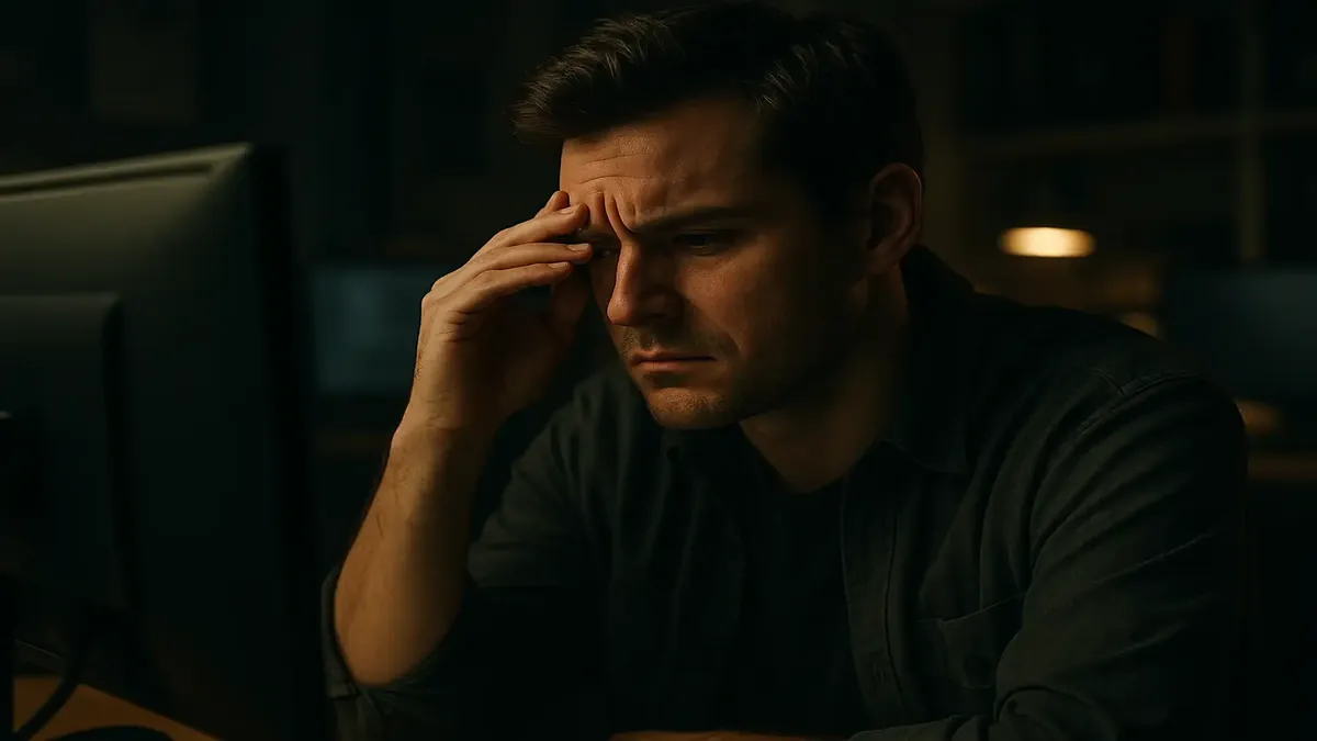 New tech support employee learning about DNS management in a cinematic office scene.