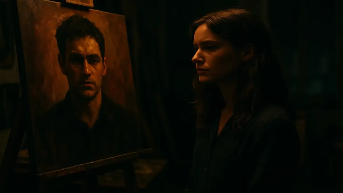 A cinematic artwork depicting emotional turmoil and transformation in relationships.