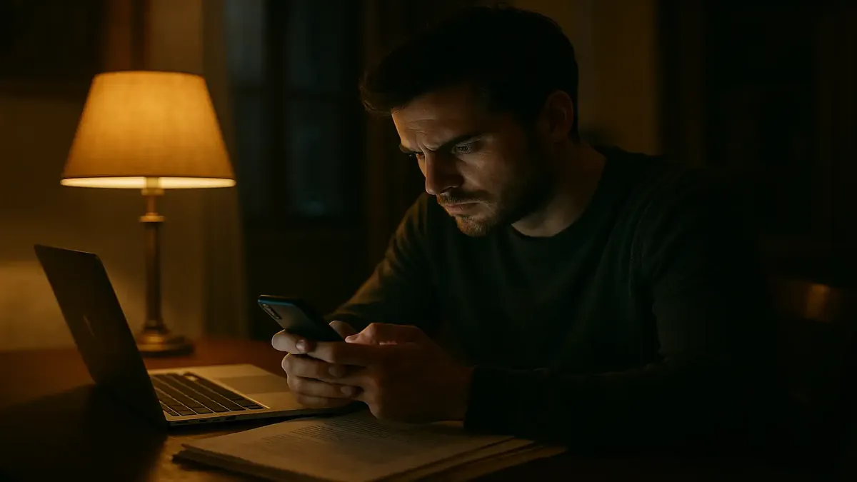 Cinematic image of a humorous autocorrect mishap between friends, symbolizing miscommunication and friendship challenges.