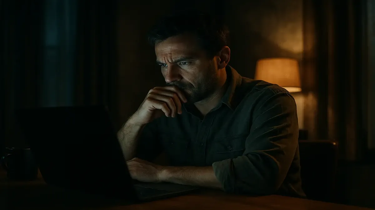 Cinematic image illustrating a phishing email alert with warning symbols and a Cloudbeds logo.