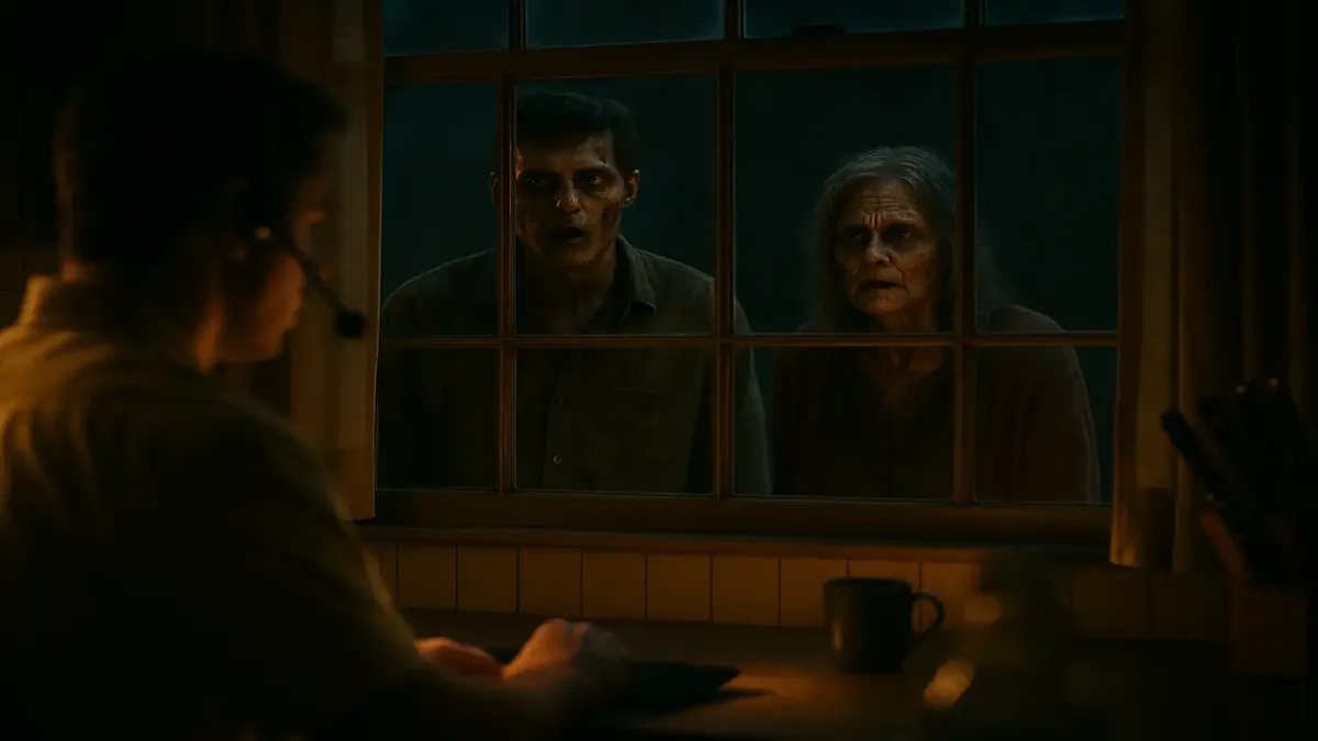 Cinematic scene of a frustrated customer during a cold call from a credit card company representative.