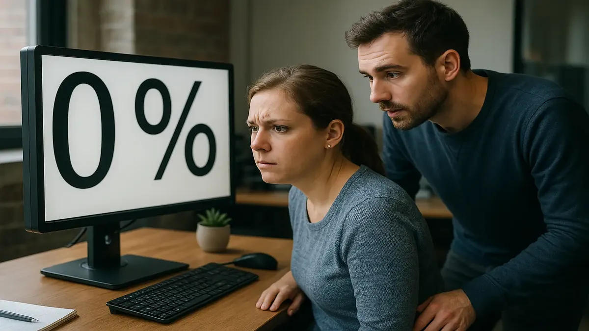 Coworker’s computer screen zoomed in at 400%, showing enlarged icons and text in a cluttered workspace.