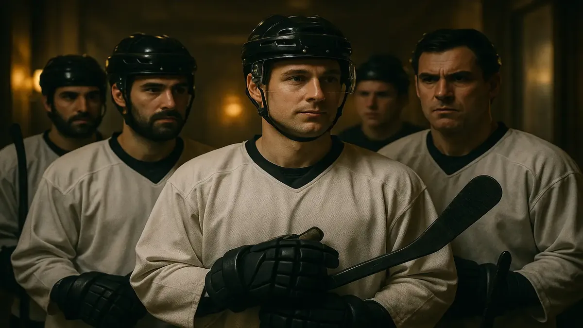 Friendly hockey players enjoying a game at a hotel, showcasing camaraderie and community spirit.