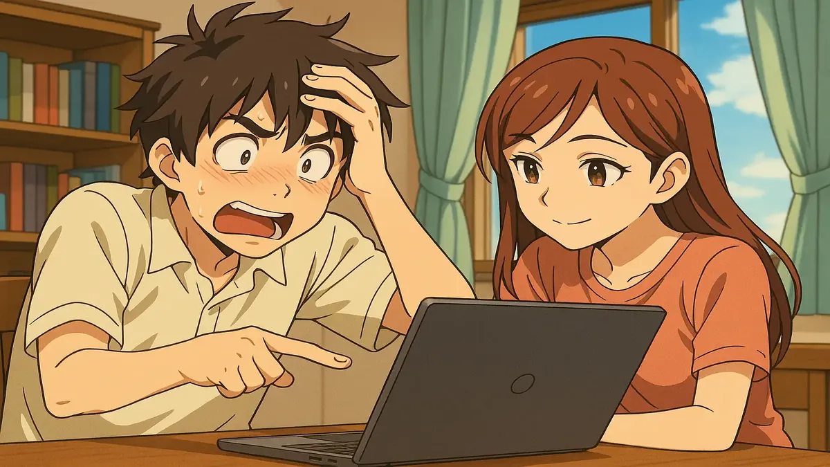 Anime illustration depicting a character facing a simple yet surprising solution to a complex problem.